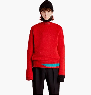Світшот Raf Simons Vintage Knit Sweater With Contrasting Details Red 212-M836-50003-3027