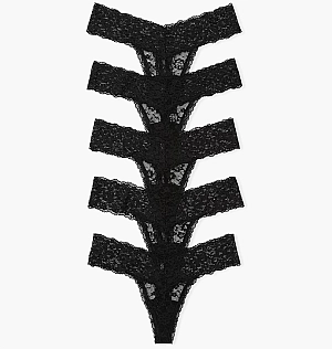 Нижня білизна Victoria's Secret 5-Pack Lace Thong Panties Black 4166-38-SJ2