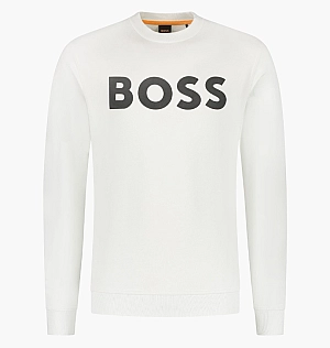 Свитшот Hugo Boss Relaxed Fit Cotton Terry With Rubber Print Logo Sweatshirt White 50487133-106