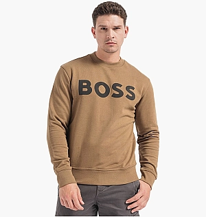 Світшот Hugo Boss Relaxed Fit Cotton Terry With Rubber Print Logo Sweatshirt Brown 50487133-280