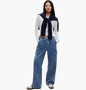 Джинси Gap High Rise Wide-Leg Pull-On Cargo Jeans With Washwell Blue 870134001