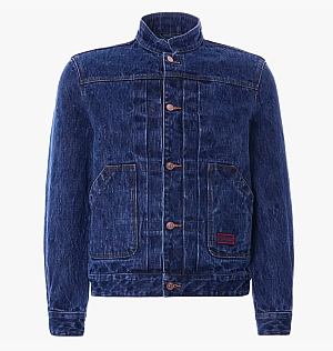 Джинсовка C17 Jeans Mandarin Collar Kuroki Japanese Selvedge Denim Jacket Blue A2008-1160