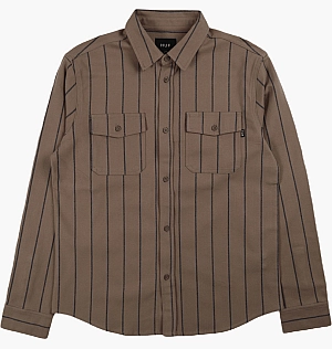 Рубашка Huf Issue Stripe Flannel Walnut Brown BU00118
