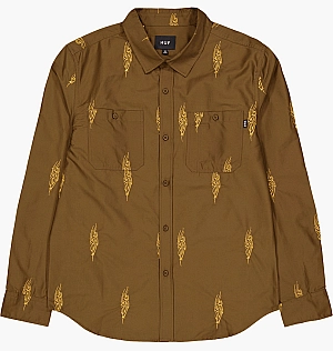 Рубашка Huf Larkin Embroidered Work Shirt Bison Brown BU00188-BISON