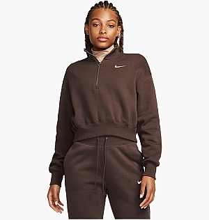 Кофта Nike Sportswear Phoenix Fleece Oversized Half-Zip Crop Sweatshirt Brown DQ5767-237