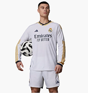 Лонгслів Adidas Real Madrid 23/24 Long Sleeve Home Authentic Jersey White IA9978