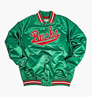 Куртка Mitchell & Ness Nba Lightweight Satin Jacket Milwaukee Bucks Green STJKMG18013-MBUDKGN