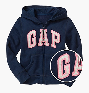 Толстовка Gap Kids Gap Logo Zip Hoodie In Fleece Blue 360996081