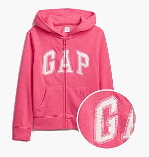 Толстовка Gap Kids Gap Logo Zip Hoodie In Fleece Pink 360996101