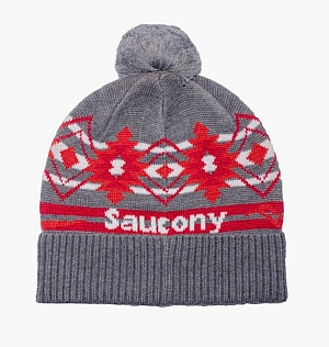 Шапка Saucony Rested Pom Beanie Grey/Red 800031-LGH