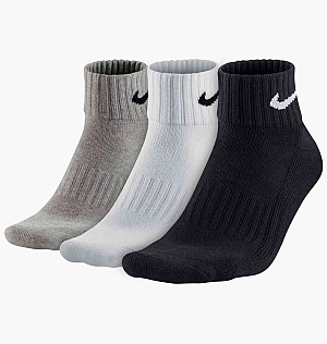 Шкарпетки Nike Cushion Quarter Training 3-Pack Black/Grey/White