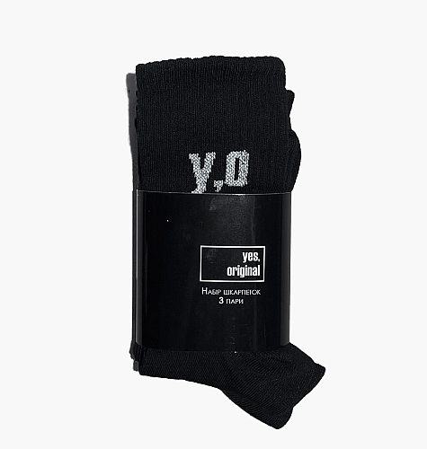 Шкарпетки Yes, Original 3 Pack Socks Black 100000-112