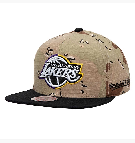 Кепка Mitchell & Ness Choco Camo Snapback Los Angeles Lakers Beige/Brown HHSS1101-LALYYPPPCAM