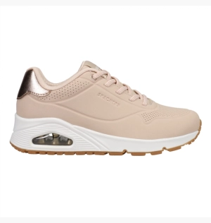 Кроссовки Skechers Uno Shimmer Away Perforated Lace Up Sneakers Beige 155196-NAT