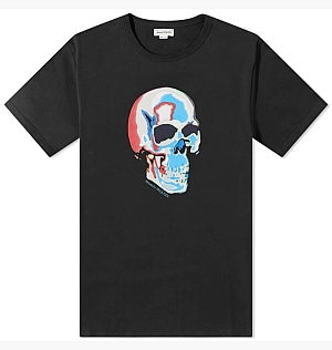 Футболка Alexander McQueen Solarized Skull Print T-Shirt Black 750661QVZ11-0901
