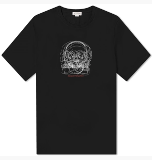 Футболка Alexander McQueen Sketch Skull Print T-Shirt Black 750672QVZ18-0901