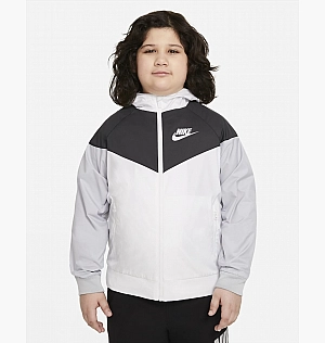 Куртка Nike Big Kids (Boys) Jacket (Extended Size) White/Black Dc0625-100