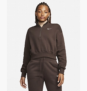 Кофта Nike Sportswear Phoenix Fleece Oversized Half-Zip Crop Sweatshirt Brown DQ5767-237