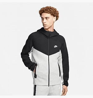 Толстовка Nike Sportswear Tech Fleece Windrunner Full-Zip Hoodie Black/White FB7921-064