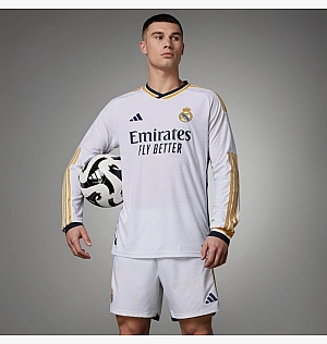 Лонгслів Adidas Real Madrid 23/24 Long Sleeve Home Authentic Jersey White IA9978