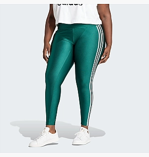 Леггинсы Adidas 3-Stripes Leggings (Plus Size) Green IN0683