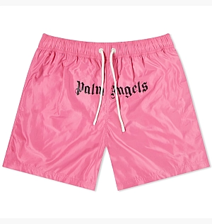Шорти Palm Angels Logo Swim Shorts Pink PMFD002F23FAB0013210