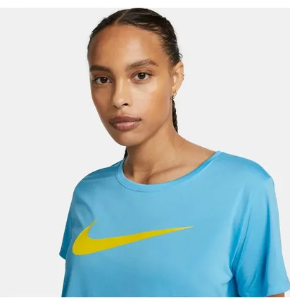 Футболка женская Nike W One Dri-Fit Swsh Hbr Ss Light Blue DX1025-416
