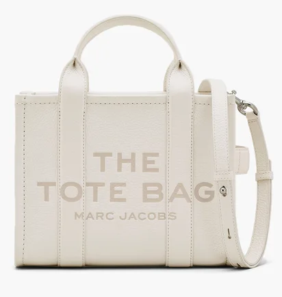 Сумка женская Marc Jacobs The Leather Small Tote Bag Beige H009L01SP21-COTTON-SILVER-64209
