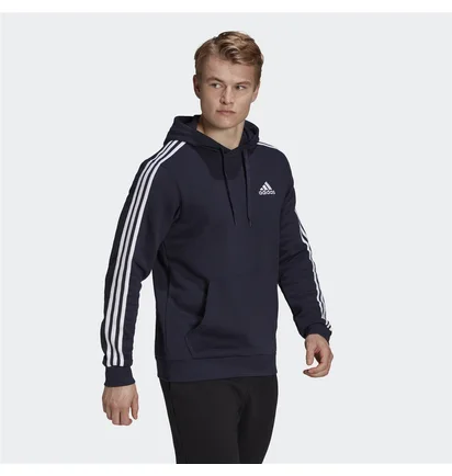 Худи мужское Adidas Essentials Fleece 3-Stripes Hoodie Blue GK9073