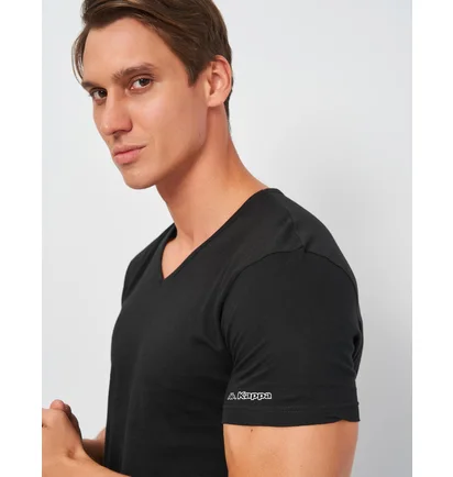 Футболка мужская Kappa Mezza Manica Scollo V Black K1315-NERO