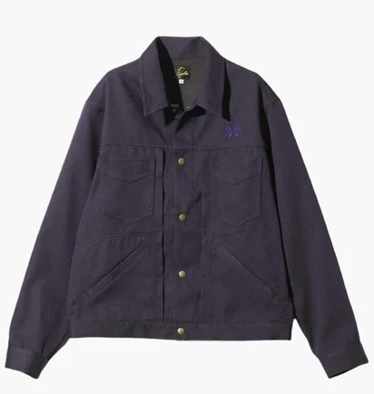 Джинсовка унісекс Needles Ss24 Butterfly Embroidered Button-Up Violet OT186-C