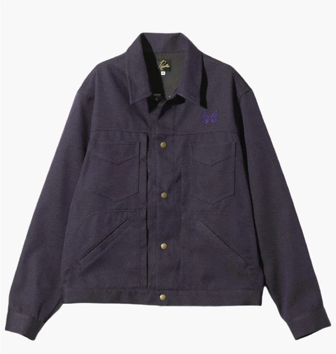 Джинсовка унісекс Needles Ss24 Butterfly Embroidered Button-Up Violet OT186-C