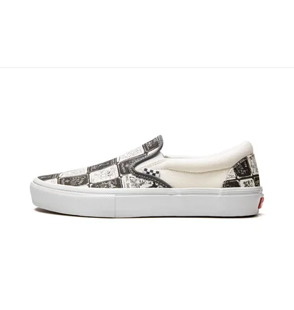Кеды унисекс Vans Skate Slip-On Beige/Black VN0A5FCAAO7