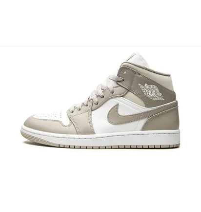 Кроссовки мужские Air Jordan 1 Mid White/Brown 554724-082