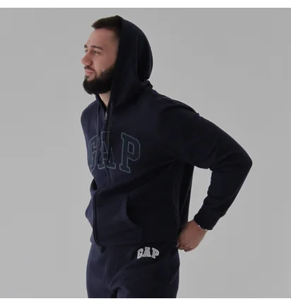 Толстовка чоловіча Gap Logo Zip Hoodie Tapestry Navy 218871561