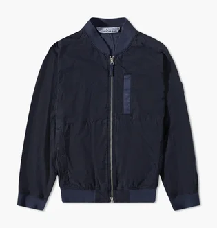 Бомбер мужской Stone Island Cupro Cotton Twill Bomber Jacket Blue 781542629-V0020