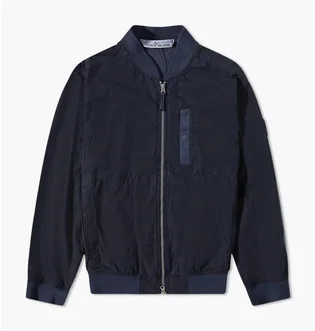 Бомбер мужской Stone Island Cupro Cotton Twill Bomber Jacket Blue 781542629-V0020