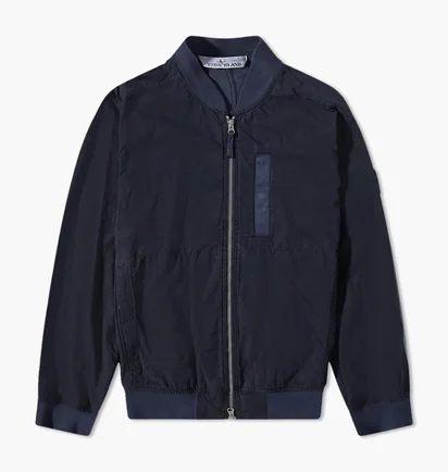 Бомбер мужской Stone Island Cupro Cotton Twill Bomber Jacket Blue 781542629-V0020