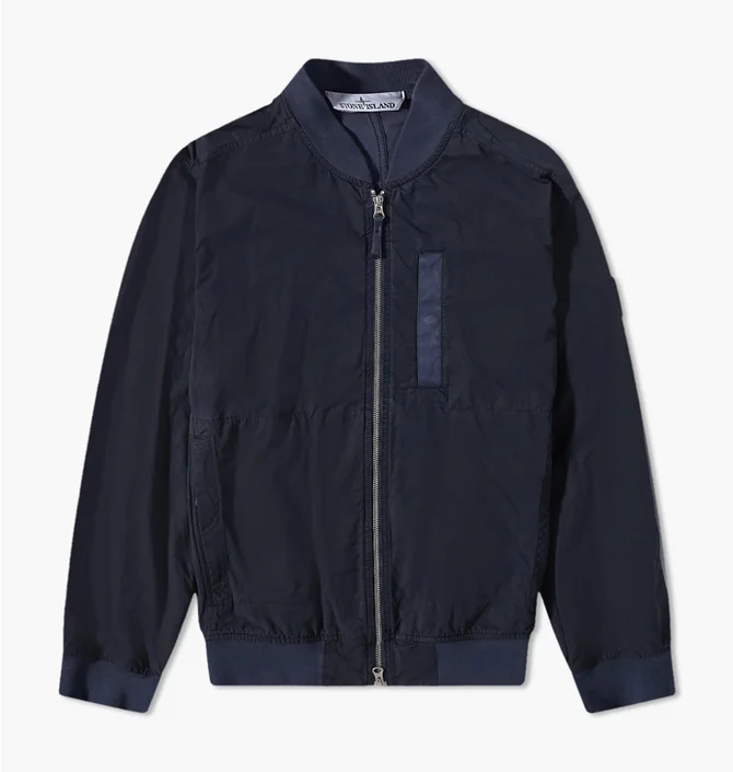Бомбер мужской Stone Island Cupro Cotton Twill Bomber Jacket Blue 781542629-V0020