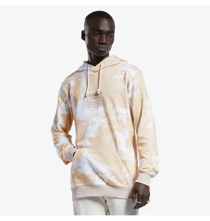 Худи мужское Reebok Aop Graphic Hoodie Beige H54422