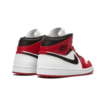Кроссовки мужские Air Jordan 1 Mid White/Red 554724-173