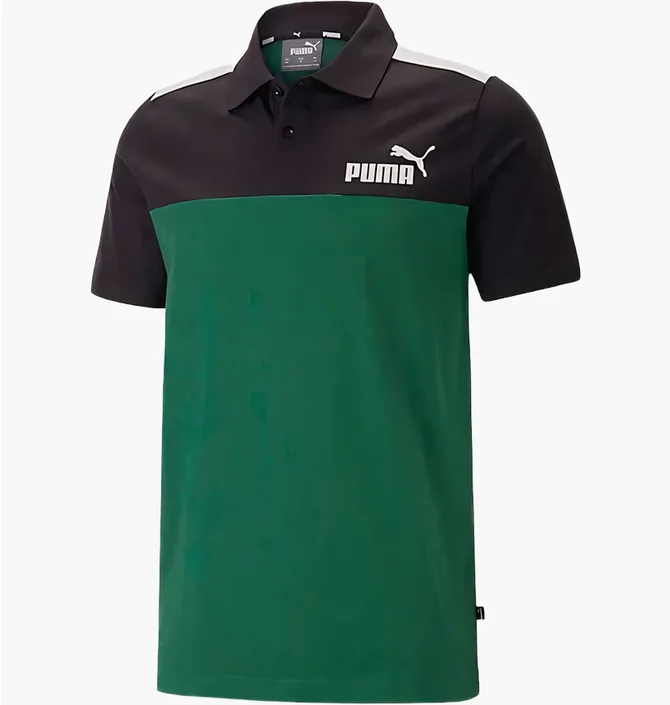 Поло мужское Puma Polo Essentials+ Block Jersey Green/Black 848004-37