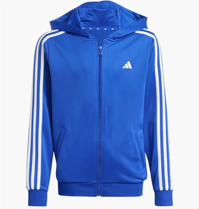 Кофта детская Adidas Train Essentials Aeroready 3-Stripes Regular-Fit Full-Zip Blue IP2418