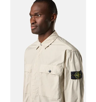 Сорочка чоловіча Stone Island Stretch Cotton Tela Paracadute Beige K1S151200015-S0003-V0095