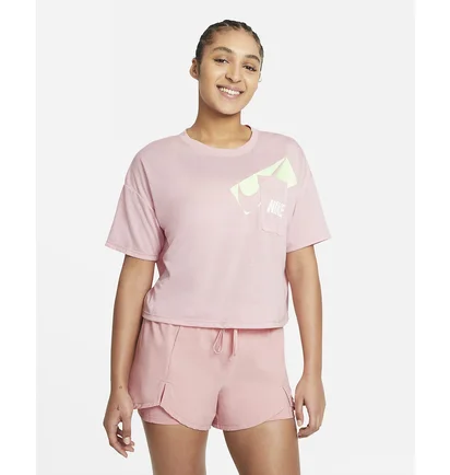 Футболка женская Nike W Nk Dry Grx Crop Top Pink DC7189-630