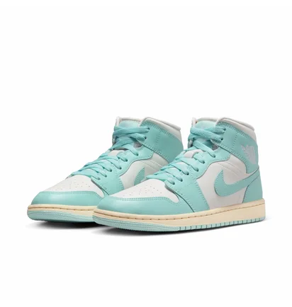 Кроссовки женские Air Jordan 1 Retro Mid Turquoise/White BQ6472-132