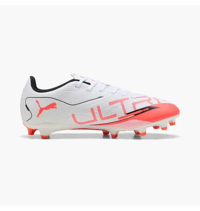 Бутсы унисекс Puma Ultra 5 Play Fg/Ag White/Orange 108169-01