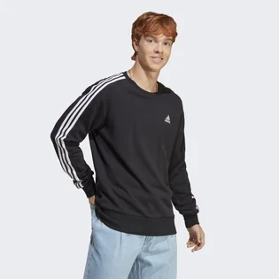 Свитшот мужской Adidas Essentials French Terry 3-Stripes Sweatshirt Black Ic9317