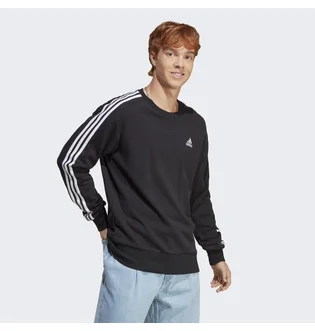 Свитшот мужской Adidas Essentials French Terry 3-Stripes Sweatshirt Black Ic9317