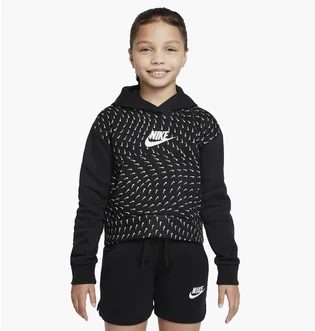 Худи детское Nike Big Kids (Girls) Printed Fleece Hoodie Black Dm8231-010